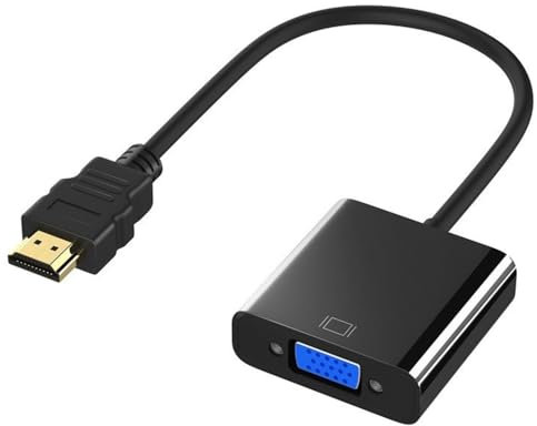 RIKYJIC Cable convertidor adaptador HDMI macho a VGA hembra, 0,15 metros con soporte de audio y carga para cajas de TV, proyectores