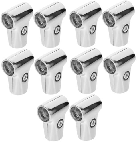 Warmhm 5 Sätze Anschlüsse Aus Edelstahl Gardinen-eckverbinder Gardinenstangenverbinder Maschendrahtzaunbeschläge Rohrschelle Kleiderstangenhalter Rostfreier Stahl Silver 2 Stück * 5
