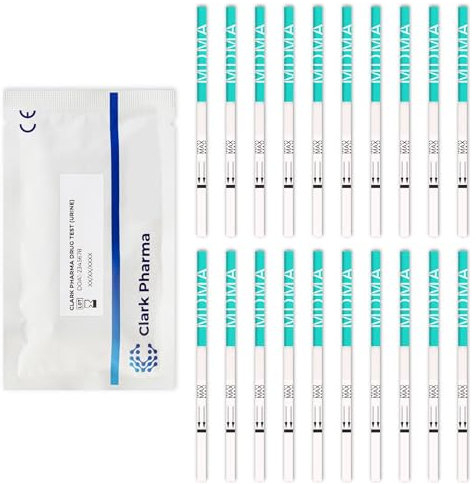 20 x Tiras de Prueba MDMA Éxtasis | Analiza la orina para MDMA | Kit de Detección Rápida de Éxtasis