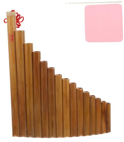 Panflöte mit 15 Röhren aus Bambus für Schüler, Braun | Traditionelles Instrument, 1 Stück, Fein Verarbeitet Zufällige Farbe Zufälliger Stil