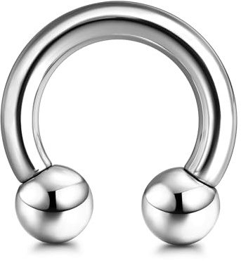BodyBonita G23 Titanio Piercing Septum 6G - Pinzas de Barra Circular de Herradura Estirado Pinchador Piercings Nariz Aro Piercing Pendientes de Titanio ASTM F136 Para Mujer y Hombre 12 mm