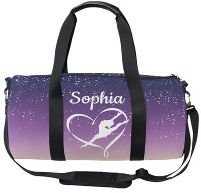 Sac de gymnastique personnalisé pour filles - Sac de gym pour enfants - Sac de danse - Sac de rangement d'équipement de gymnastique - Cadeaux de gymnastique personnalisés pour la gymnastique