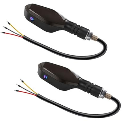 Diamall 2 PCS Motorcycle Turn Signals, 27 DRL Light Modes LED Turn Signal Lights with Projection Arrow, IPX6 Waterproof Motorcycle 3 Wire Front Rear Turn Signal Lights, Fashion Modified Accessories