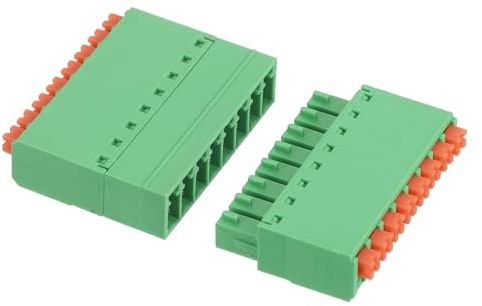 sourcing map 1 Set 8-Pin 3.81mm/0.15 Passo PCB Montaggio A Vite Morsettiera Connettori Dritti Nessuna Saldatura 15EDGKN Maschio & Femmina Connettori Spina per 22-16AWG
