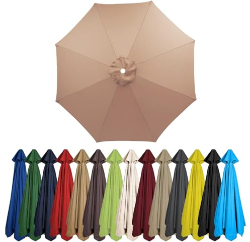 HYQOUKLR outdoor parasol canopy,garden cover waterproof, Replacement Parasol Canopy For Garden Umbrella and Cantilever Multicolor Multiple Sizes(Cream,6 ribs-2m/6.5ft)