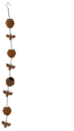 Cadena de lluvia de abeja para canalones y bajantes, hierro construido para soportar condiciones climáticas, diseñado para canalizar el agua de lluvia y proteger las bases de daños por agua