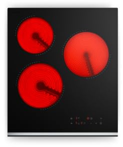 Klarstein Verosteel Placa Vitroceramica 3 Fuegos - 45 cm, 5000 W, 3 Zonas con Ovalada, Control Táctil, Temporizador, Bloqueo Infantil, Vidrio Cerámico Fácil de Limpiar, Vitrocerámica