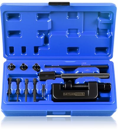 DAYUAN Motorrad Kettennieter Trennwerkzeug Set für ATV Dirt Bike Fahrrad | 13tlg Motorrad Kettenbrecher Werkzeugsatz, Nietwerkzeug,Riveting Tool, aus Gehärtetem Stahl, Für Kettenteilung 35-630