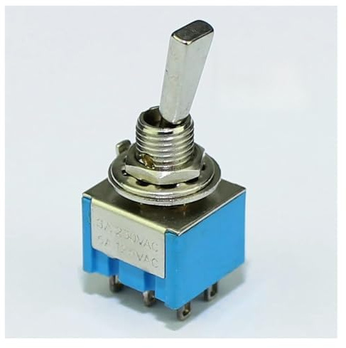 5 pezzi 2 pin micro interruttore a levetta SPST 2 posizione ON OFF interruttore a scatto con maniglia piatta for auto camion con terminali a saldare(MTS-203-F1)