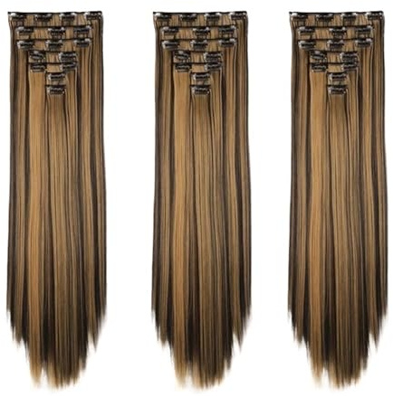 Haar Knoten Haarteil Set Haarclips For Anklipsen Von Haarverlängerungen Mit Clips Haarteile Synthetische Verlängerung Falsches/Gefälschtes Haar Blondes Lange(SC66 1BH27)