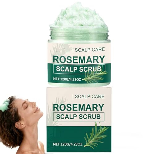 Gommage exfoliant au romarin pour le cuir chevelu, nettoyant et nourrissant en profondeur pour éliminer en douceur les pellicules et les impuretés, soin du cuir chevelu équilibré en sébum. (1PCS)