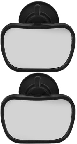 Abaodam Lot de 2 Rétroviseurs de Sécurité pour Siège Arrière Bébé avec Fixation Ventouse Grand Angle de Vue Verre et Plastique Solide Compatibles Voitures Universelles Surveillance