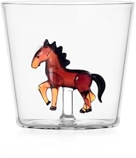 Ichendorf Milano Tumbler Cavallo, Collezione Animal Farm, 30 cl, Vetro Borosilicato, Fatto a Mano