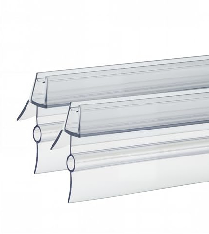 2Pcs 90cm Shower Door Seal Strip for 6-8mm Glass - Covers up to 23mm Gap - Ultra Clear Bath Shower Screen Seal Replacement with Adjustable Length, Transparent (for 6-8mm Glass)