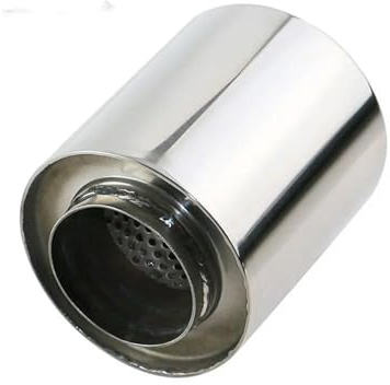 Genérico Escape Coche Resonador De Escape Coche Deportivo Acero Inoxidable 2,5 Pulgadas para Universal