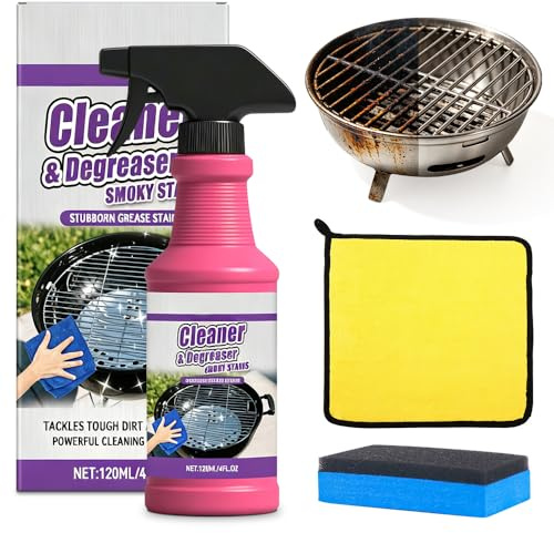 Fast Acting Heavy Duty Grill Degreaser Spray, 2026 New BBQ Grill Cleaner, Multi Functional Grease Remover for Outdoor Grill, Grill Cleaning Spray for Kitchen, Easy Off Oven Cleaner for Home (1PC)
