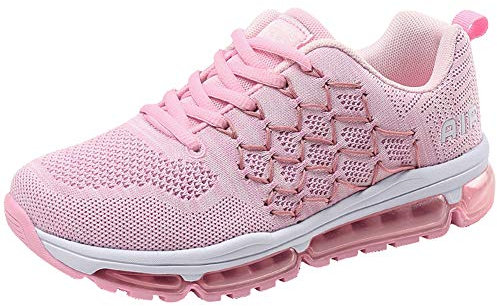 frysen Herren Damen Sportschuhe Laufschuhe mit Luftpolster Turnschuhe Profilsohle Sneakers Leichte Schuhe Pink 41