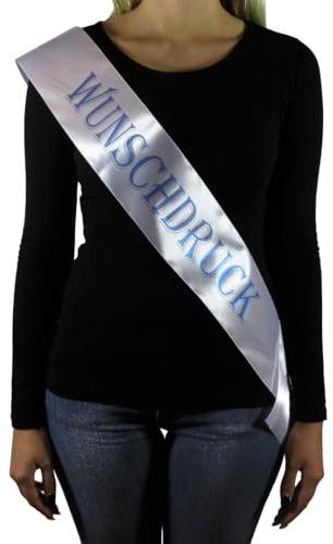 A4W Schärpe Hochzeit, Satinband, Wunschdruck, Schriftfarbe, Geburtstag, Schärpe Junggesellenabschied, JGA Accessoires, Schärpe für Frauen, Hen Party, Schärpe für Damen, Abschlussball, Veranstaltung.