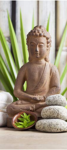 wandmotiv24 Türtapete Buddha und Sauna 70 x 200cm (B x H) - Dekorfolie selbstklebend Sticker für Türen, Türfolie, Aufkleber, M0962