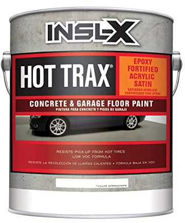 INSL-X Hot Trax Epoxy Acrylic Garage Floor Paint, 1 Gallon, Silver Gray