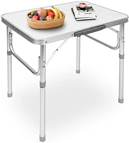 lyrlody Aluminium Klapptisch Falttisch Gartentisch Weiß, Belastbar bis 40kg für Outdoor Camping Garten Picknick