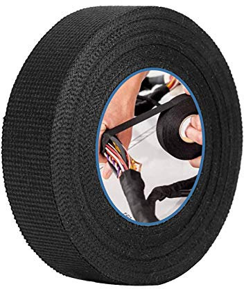 Ruban Adhésif Isolant Noir, Ruban Chiffon de Voiture, Ruban Adhésif Câble Bande de Faisceau de Câblage Automobile, Résistant à la Chaleur Ruban de Tissu pour Voiture Moto (32mm * 11.5m)