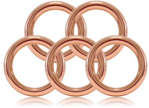 Ganzoo O-Ring Druckguss 25 mm roségold, Set mit 5 Stück, geschweißt und nichtrostend, passend für Paracord 550, DIY Zubehör für Hundehalsband und Hundeleine, Ringstärke 5 mm, Außen 36 mm, Innen 26 mm