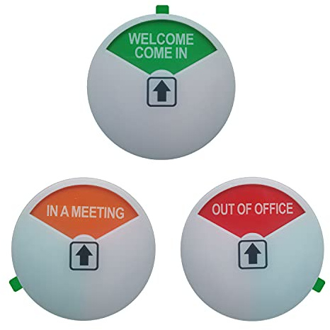 Panneau de porte « Welcome Come In A Meeting/Out of Office » - Panneau de porte pour bureaux - Avec ruban adhésif puissant - 10 x 10 x 0,8 cm - Blanc