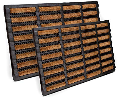 Entrando Kokos Fußmatte 40x60 cm - Fußabtreter außen mit Gummi, Braun | Robuster Schuhabstreifer und Fußabstreifer mit groben Kokos-Bürsten für Haustür, Garten und Außenbereich - rutschfest