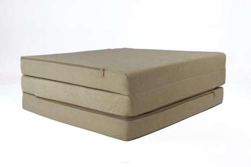 FORTISLINE Klappmatratze 195x60x9 cm, 3-teilige Faltmatratze H2, Gästematratze und Reisematratze mit waschbarem Bezug, Schaumstoff, Oeko-TEX, hergestellt in der EU
