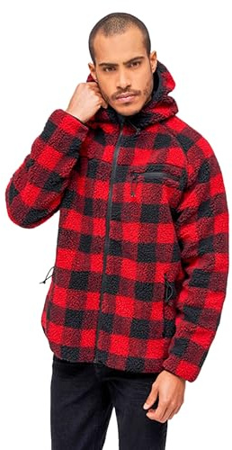 Brandit Teddyfleece arbetsjacka för män teddy fleece, Röd/Svart, XL