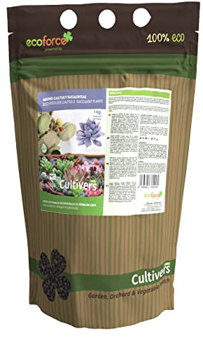CULTIVERS Organic Cactus Succulent and Succulent Plant Fertilizer, 1 Kg. Slow and controlled release fertilizer. 100% Organic and Vegan Origin