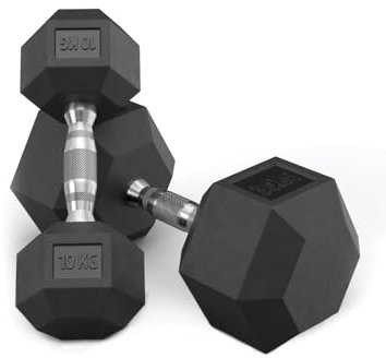 ATLETICA Hexagon Hantel Set | 10 kg - 30 kg | Hexagon Kurzhantel Set ∣ 10 kg bis 30 kg Paare ∣ jeweils 2,5kg Steigerung ∣ Professioneller PVC Bezug