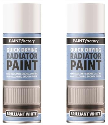 PEBBLE HUG 2X Brilliant White Radiator Spray Paint, Versatile Application, Heat Resistant, Tough Protection, Ready For Assembly, Quick Dry Formula - Transform with Ease- 400ml