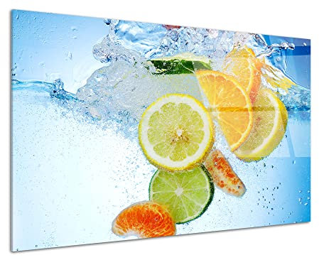 DECLINA Quadro in plexiglass, cornice decorativa su vetro acrilico, decorazione da parete, stampa su plexi, cornice plexiglass decorativo bagno di frutta, 80x50 cm