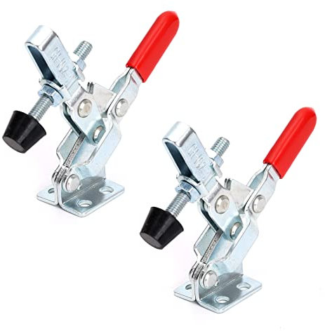 Ruimou 2Pcs Heavy Duty Vertical Quick Release Clamp Tool 100kg 220lbs Fixed Toggle Clamp for Woodworking, Welding, Repair Bench (2pcs-GH-102-B)