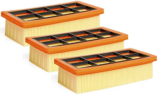 3 Stück KFI 7420 Flachfaltenfilter Set für Kärcher Asche- und Trockensauger AD 2, AD 2 Battery, AD 4 Premium, AD 3 Premium, AD 3, AD 3.200, AD 3.000, Artikelnummer 6.415-953.0