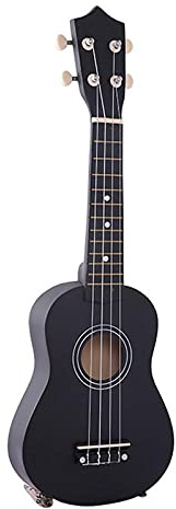 CAZARU Ukulele Player Painting Combination 21 Ukulele Schwarz Sopran 4 Saiten Hawaiianische Fichte Gitarre Bass Saiteninstrument