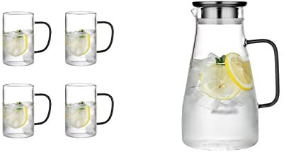 Brocca Acqua Freddo acqua bottiglia in vetro ad alta temperatura resistente alla temperatura trasparente acqua brocca di acqua della famiglia Set di lanciatore d'acqua della famiglia Caraffa Acqua ( C
