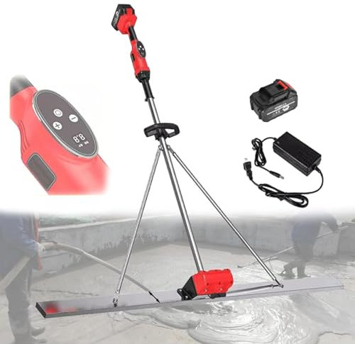 Cashwise Máquina vibratoria de concreto, vibrador de concreto eléctrico con Motor sin escobillas, máquina de Acabado Liso de la Superficie de la batería de Litio con Ajuste de 9 velocidades,1Battery