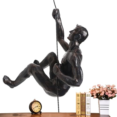 Genikeer Felsenkletterer Wandbehang Skulptur Dekofigur | Climbers Wanddeko Für Dekoration | Herren Wanddekoration Kunst Skulptur | Wandschmuck Skulptur Kletterer Figur Für Zuhause, Wanddekoration