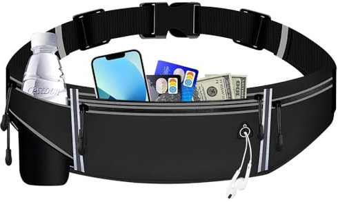SLTAXAR Laufgürtel für Handy unter 7.5in Sportgürtel Lauftasche Bauchtasche Damen Sport Wasserdicht Sportgürteltasche Reflektierend Sport Gürteltasche Herren Hüfttasche Insulinpumpe Gürtel für Sport