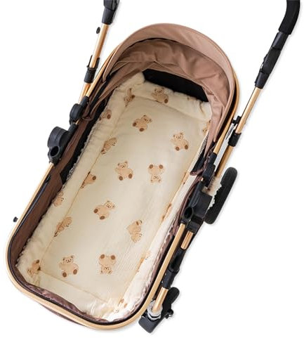 SONARIN Warme Sitzauflage Kinderwagen,Weiche Dicke Kinderwagen Einlage Buggy Auflage Universal Kinderwagenkissen Sitzeinlage Sitzkissen für Kinderwagen Buggy Kindersitz(Bär)
