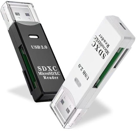 Lecteur de Carte SD/Micro SD,2 en 1 Lecteur de Carte Mémoire OTG Adaptateur, Lecteur de Carte Mémoire SD/TF, pour SDXC, SDHC, Micro SDXC, Micro SD, Micro SDHC et UHS-I