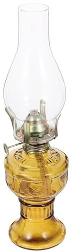 Amosfun Lampe À Kérosène Rétro en Verre 12.2 Pouces Lampe À Huile Vintage Décorative pour Intérieur Et Extérieur Éclairage D'Ambiance Et Camping