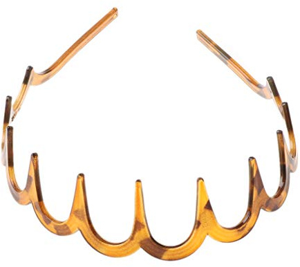 LIGSLN Zick-Zack-Stirnband mit langen Zähnen für Frauen und Mädchen, Kunststoff, Harz, rutschfester Kamm, Haarreifen, Haarschmuck