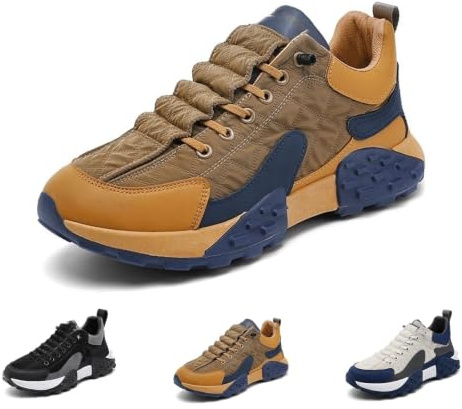 Sneaker Ortopedica Comfort da Uomo 2024, Scarpe Ortopediche Traspiranti Antiscivolo Impermeabili da Uomo, Scarpe Ortopediche Slip-On con Cuscino d'Aria da Uomo ( Color : marrone , Size : 41 EU )