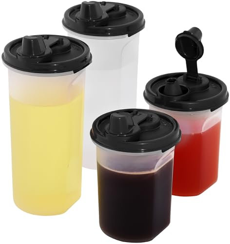 SIGNORA WARE Tropffreier Olivenölspender, luftdicht, auslaufsicher, Ölspender für Küche, breite Öffnung, einfaches Befüllen von Öl- und Essigspendern, 4 Stück, 2–15 & 57–595 ml