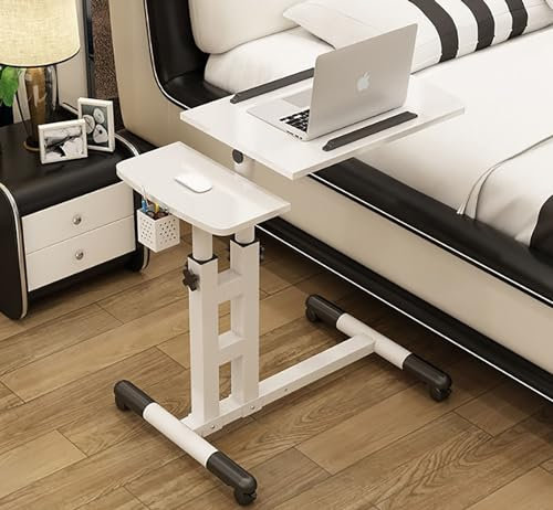 LUCEAE Stehpult/Höhenverstellbarer Schreibtisch, kippbarer mobiler Laptop-Tischwagen mit versteckten Rädern, tragbarer Rolling Standing Desk Medical Table, Tray Table für den Heimgebrauch
