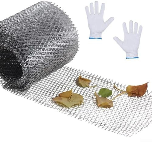 Protectores de canalones de aleación de aluminio, filtro de filtro de protección de canalones, cubierta de red antihojas, rejilla de filtro para techo (12,7 cm x 6 m)